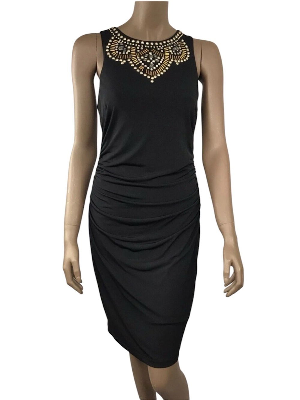 Thalia Sodi Acapulco Black Beaded Bodycon Dress NWT Size M